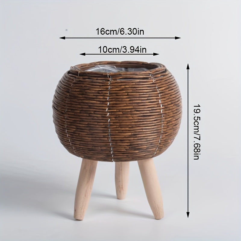 Charming Rustic Rattan Planter - đánh giá và giá Pilea Peperomioides