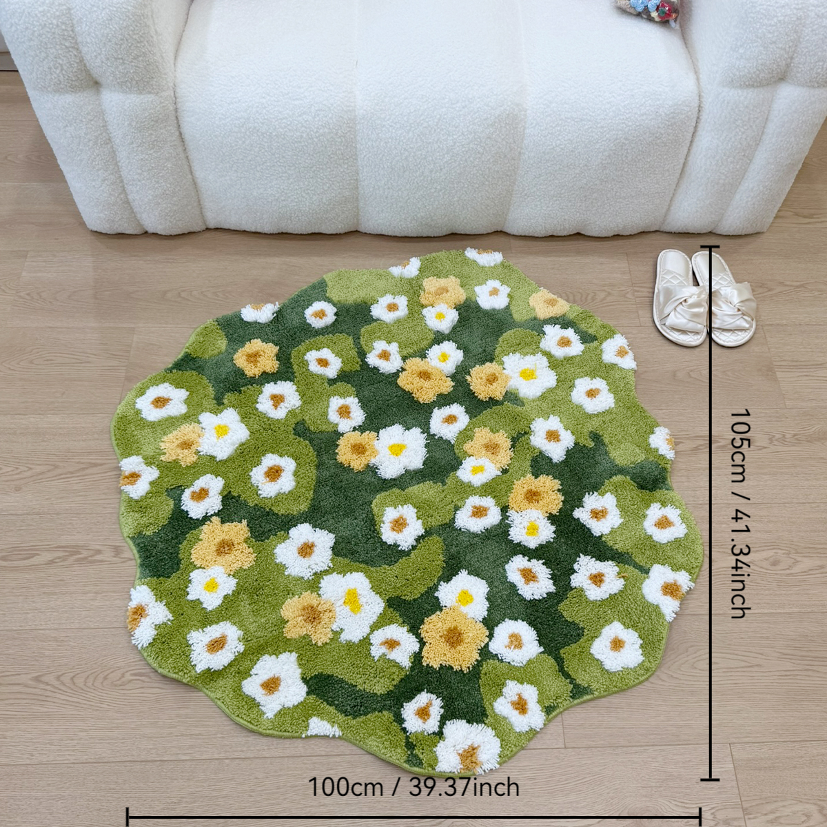 Green Meadow Daisy Tufted Rug, - đánh giá và giá Maranta Prayer Plant