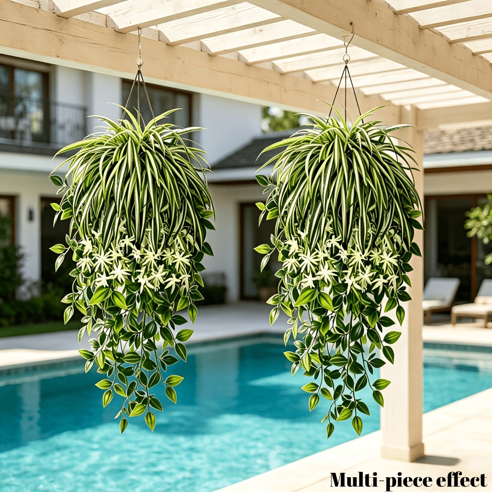 4pc Faux Spider Plant Hanging  - đánh giá và giá Spider Plant Hanging