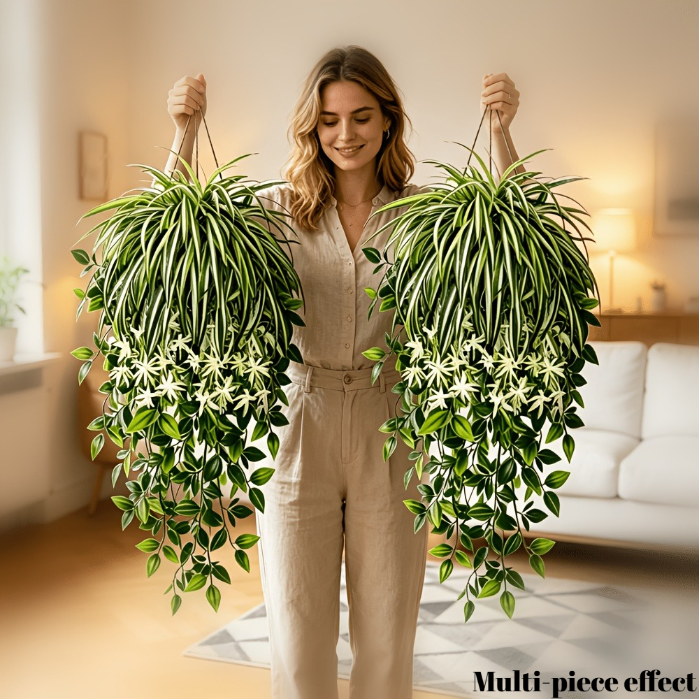 4pc Faux Spider Plant Hanging  - đánh giá và giá Spider Plant Hanging