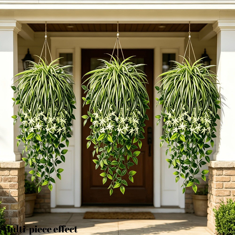 4pc Faux Spider Plant Hanging  - đánh giá và giá Spider Plant Hanging