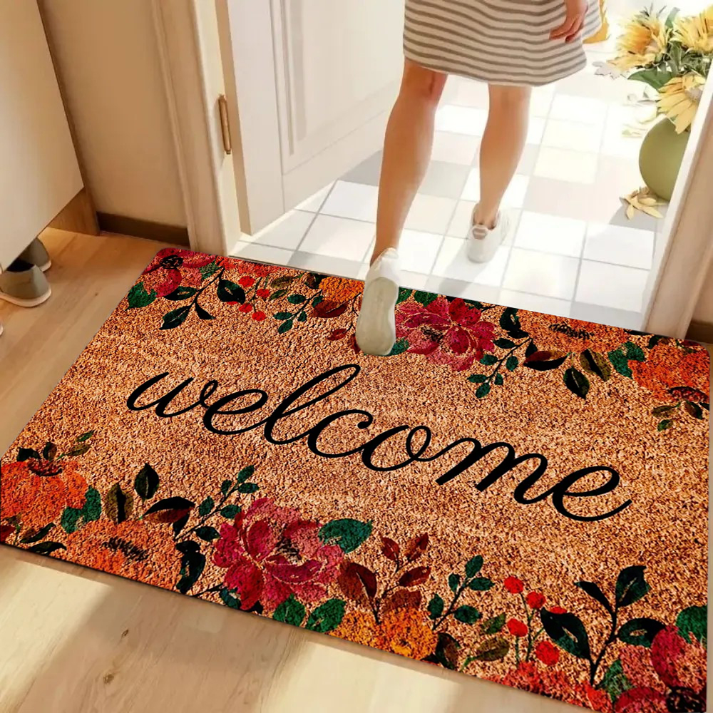 Welcome Retro Floral Doormat O - đánh giá và giá Maranta Prayer Plant