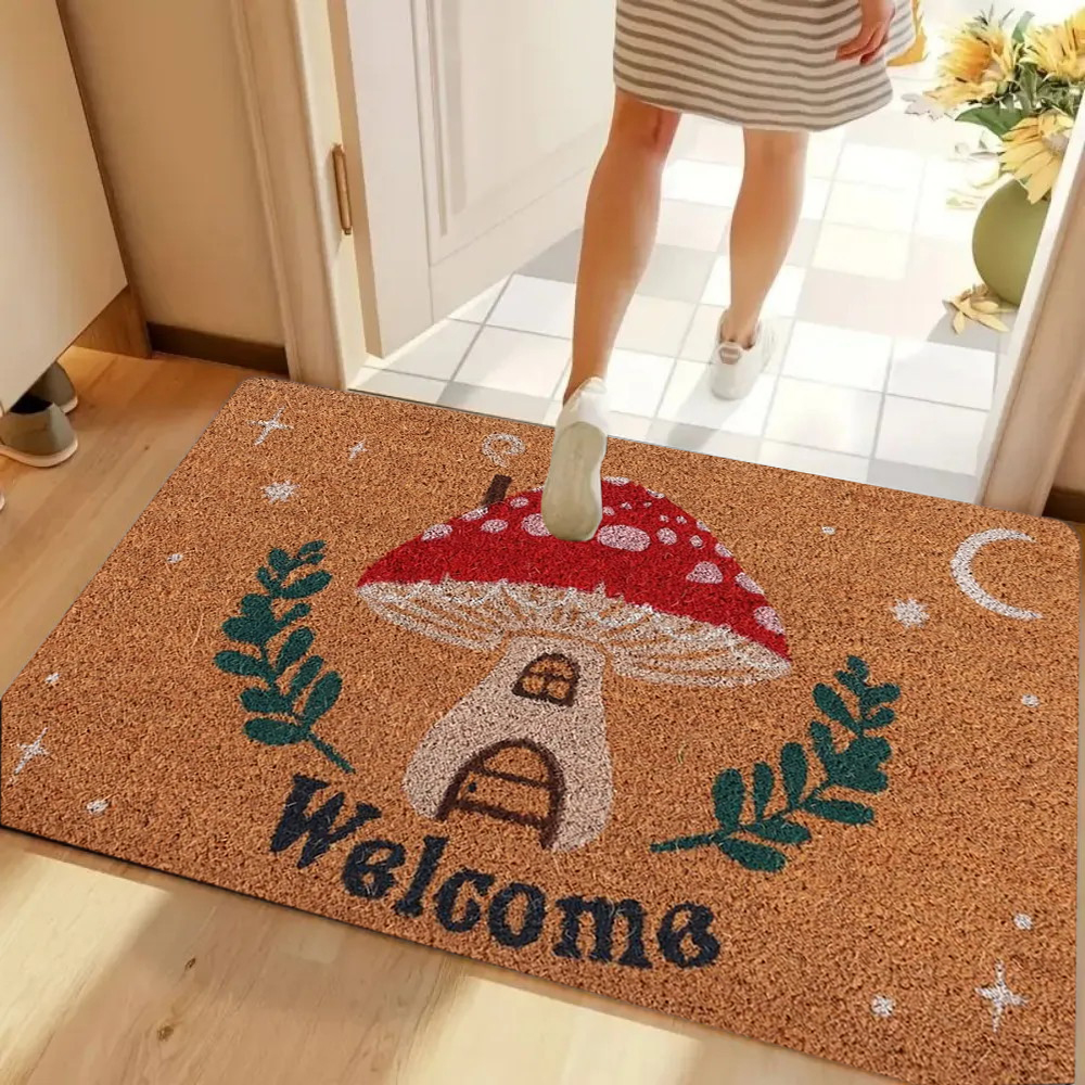 Welcome Retro Floral Doormat O - đánh giá và giá Maranta Prayer Plant